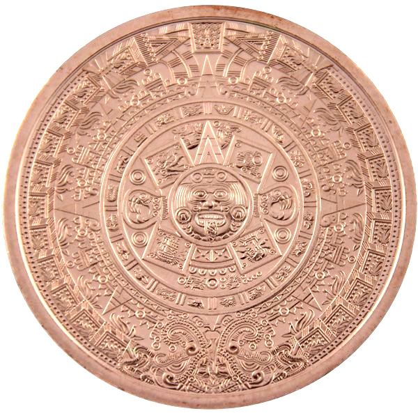 1 AVDP Unze Kupfer - Maya Aztekenkalender