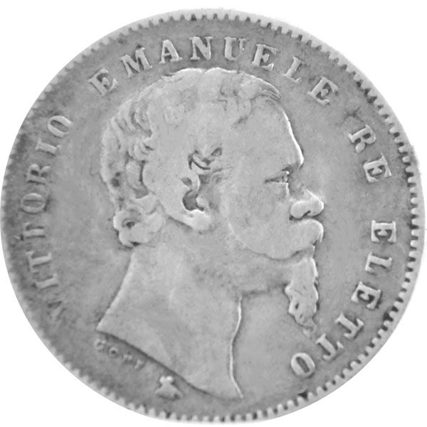 Preview: 1 Lira Silbermünze - Italien - König Viktor Emanuel II.
