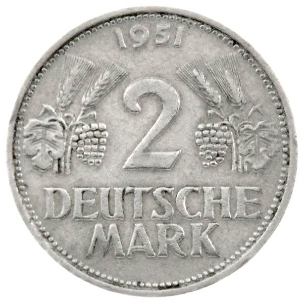 2 DM "Ähren & Trauben" 1951 - Präg. J - J.386