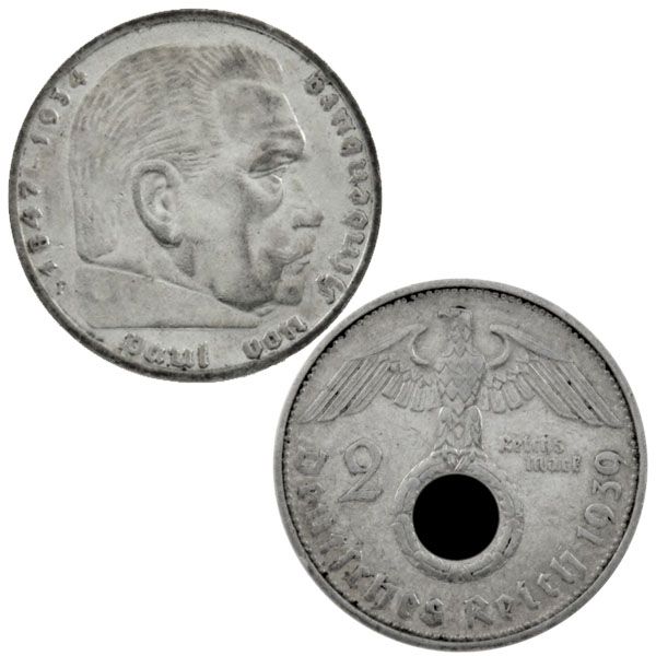 2 Reichsmark Silbermünze - Paul von Hindenburg (mit HK) J.366