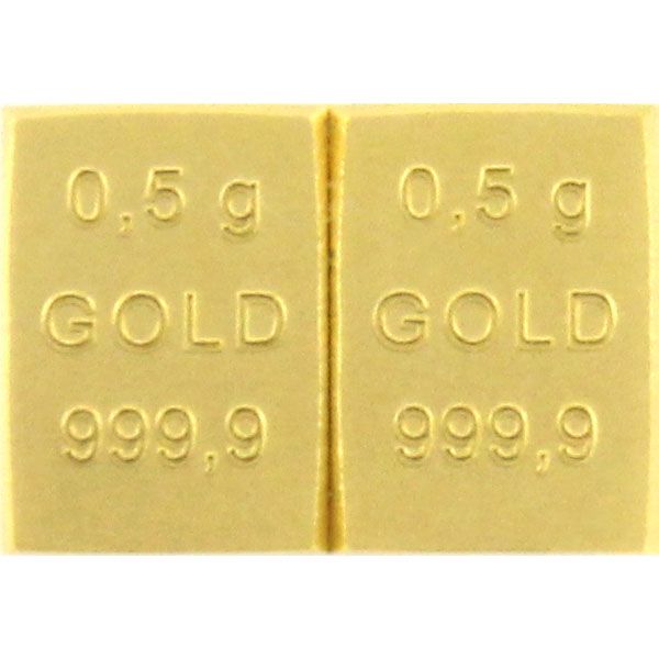 2x 0,5g Goldbarren (Combibar Tafelbarren) - in Kapsel
