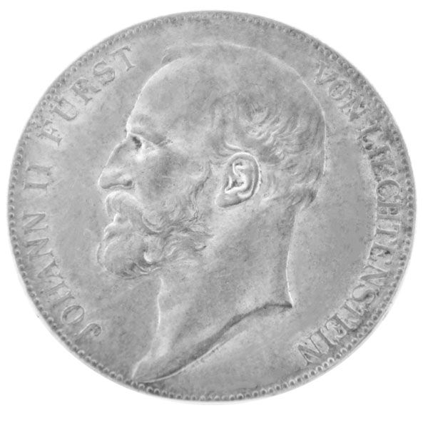 Preview: 5 Kronen Silbermünze - Liechtenstein - Fürst Johann II. 1904