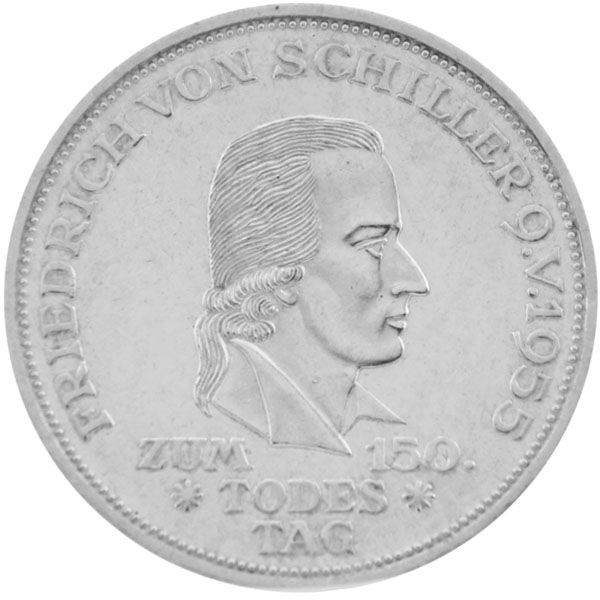 5 DM Deutschland 1955 - Friedrich v. Schiller - J.389