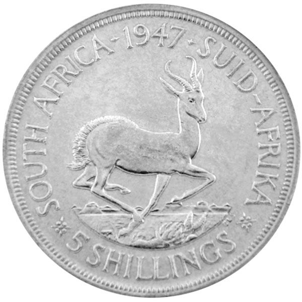 5 Shilling Silbermünze - Südafrika - König Georg VI.