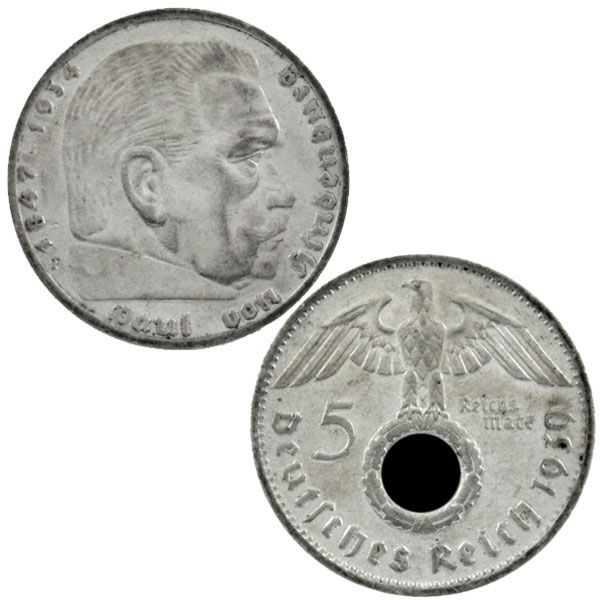 5 Reichsmark Silbermünze - Paul von Hindenburg (mit HK) J.367