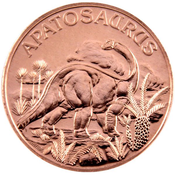 1 AVDP Unze Kupfer - Apatosaurus