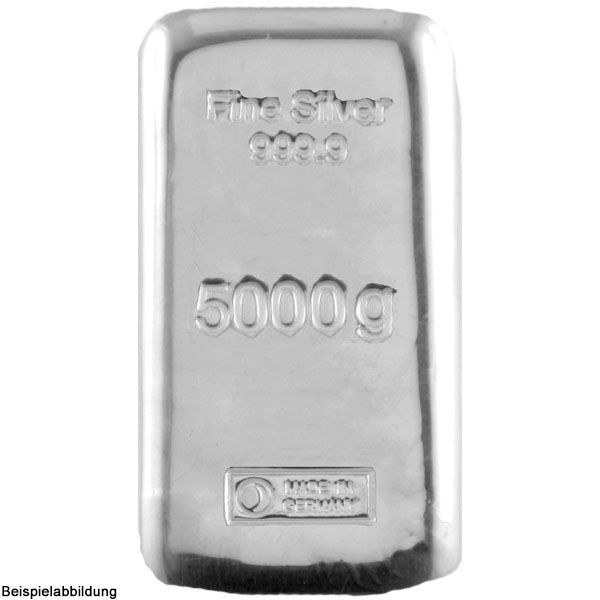 5 KG Silberbarren gegossen (LBMA zert.)