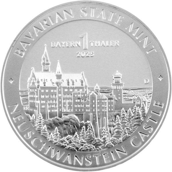 1 Oz Silber - 1 Bayern Thaler 2025 - Schloss Neuschwanstein