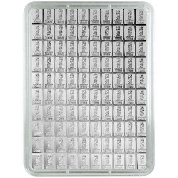 100g Cook Islands CombiCoin Münztafel - 100x 1g Silber