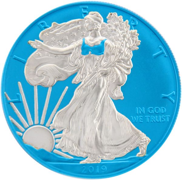 1 Oz Silber - USA - American Eagle 2019 - Space Blue