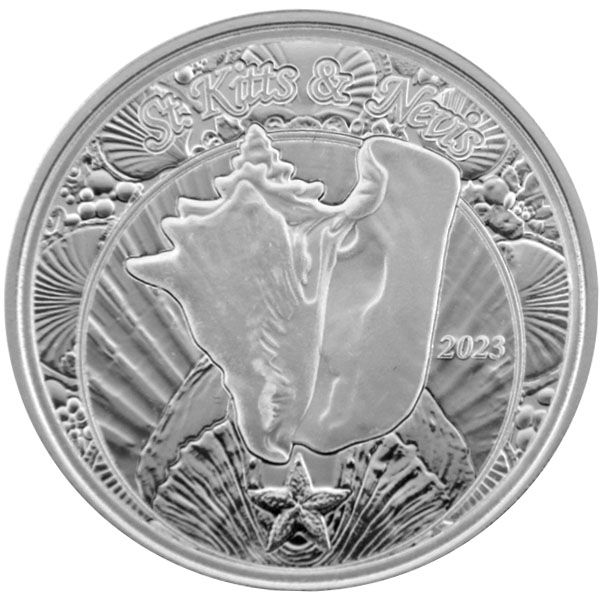 1 Oz Silber - EC8: St. Kitts & Nevis - Meeresschnecke 2023