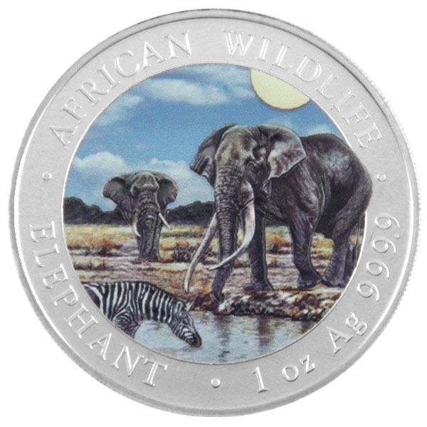 1 Oz Silber - Somalia - Elefant 2026 - coloriert