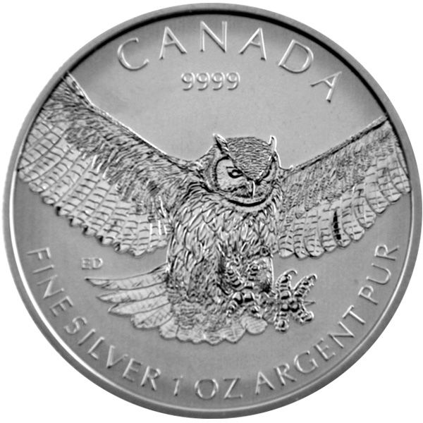 1 Oz Silber - Kanada - Birds of Prey: Great Horned Owl 2015