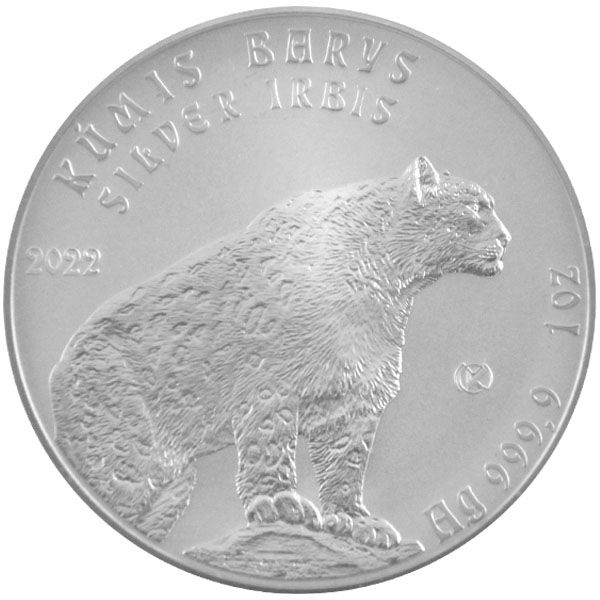 1 Oz Silber - Kasachstan - Schneeleopard 2022