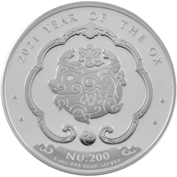 1 Oz Silber - Bhutan - Lunar: Ochse 2021