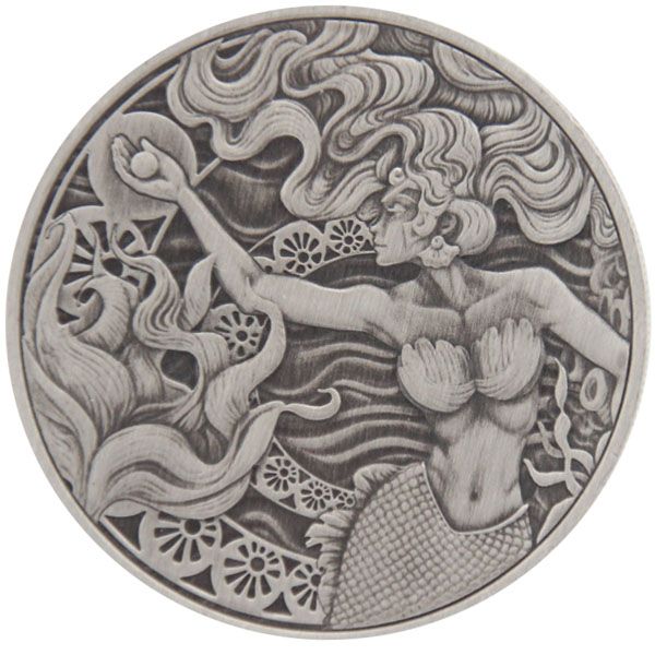 1 Oz Silber - Samoa - Mermaid / Meerjungfrau 2025 - Antique finish
