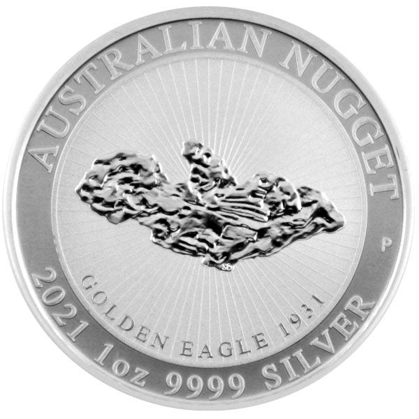 1 Oz Silber - Australien - Golden Eagle Nugget 2021