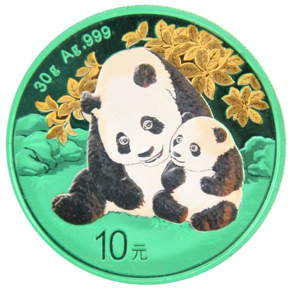 30g Silber - China - Panda 2024 - coloriert / grün