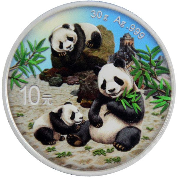30g Silber - China - Panda 2025 - coloriert