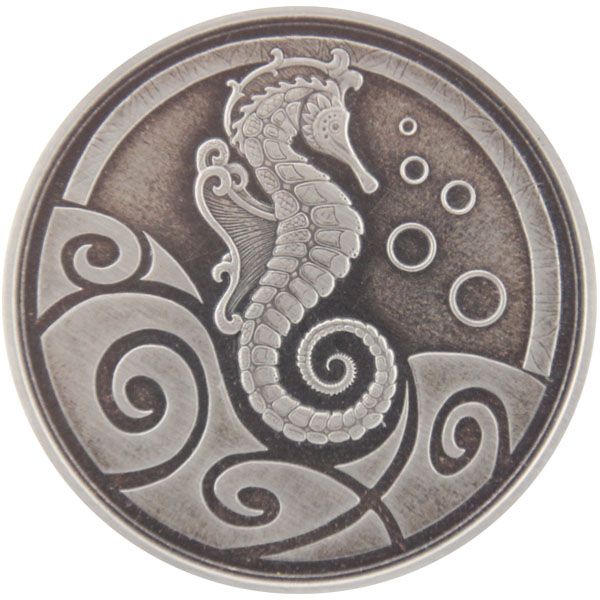 1 Oz Silber - Samoa - Seepferdchen 2019 Antique finish