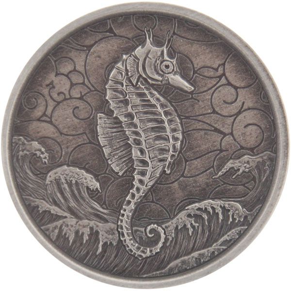1 Oz Silber - Samoa - Seepferdchen 2020 Antique finish
