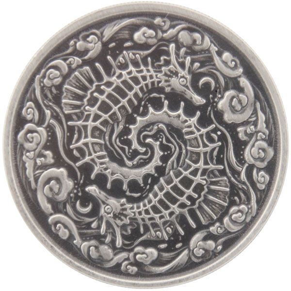 1 Oz Silber - Samoa - Seepferdchen 2024 Antique finish