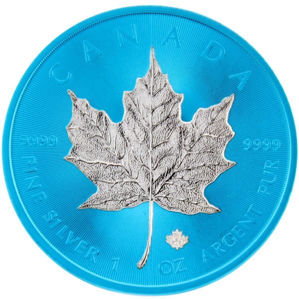 1 Oz Silber - Kanada - Maple Leaf 2019 - Space Blue