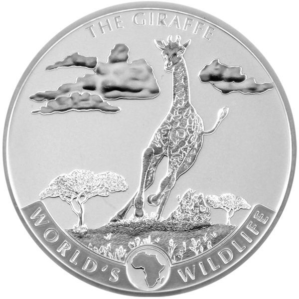 1 Oz Silber - Kongo - Worlds Wildlife Giraffe 2019