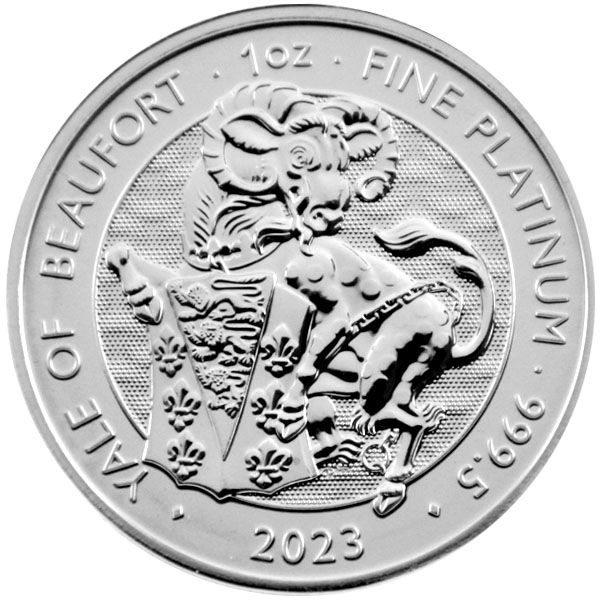 1 Oz Platin - Großbritannien - Tudor Beasts: Yale of Beaufort 2023