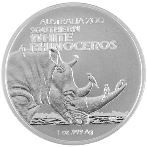 1 Oz Silber - Australien - Australia Zoo - White Rhinoceros / Breitmaulnashorn 2023