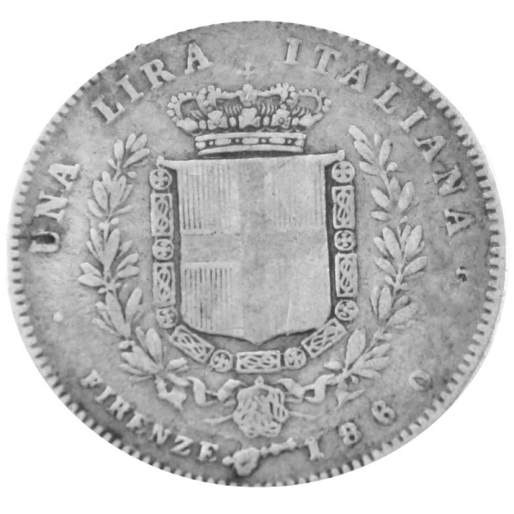 1 Lira Silbermünze - Italien - König Viktor Emanuel II.