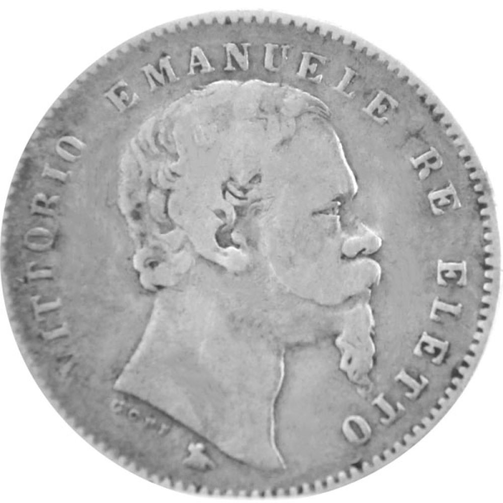 1 Lira Silbermünze - Italien - König Viktor Emanuel II.