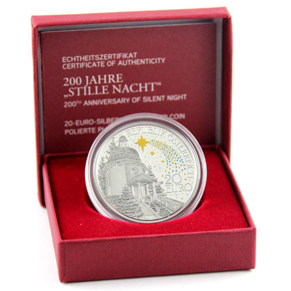 20 Euro Silbermünze Österreich 2018 "Stille Nacht" PP
