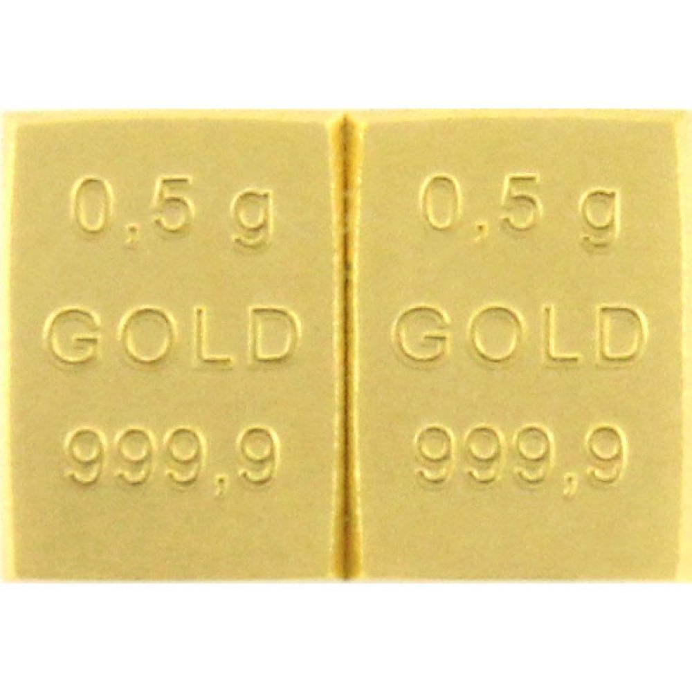 2x 0,5g Goldbarren (Combibar Tafelbarren) - in Kapsel