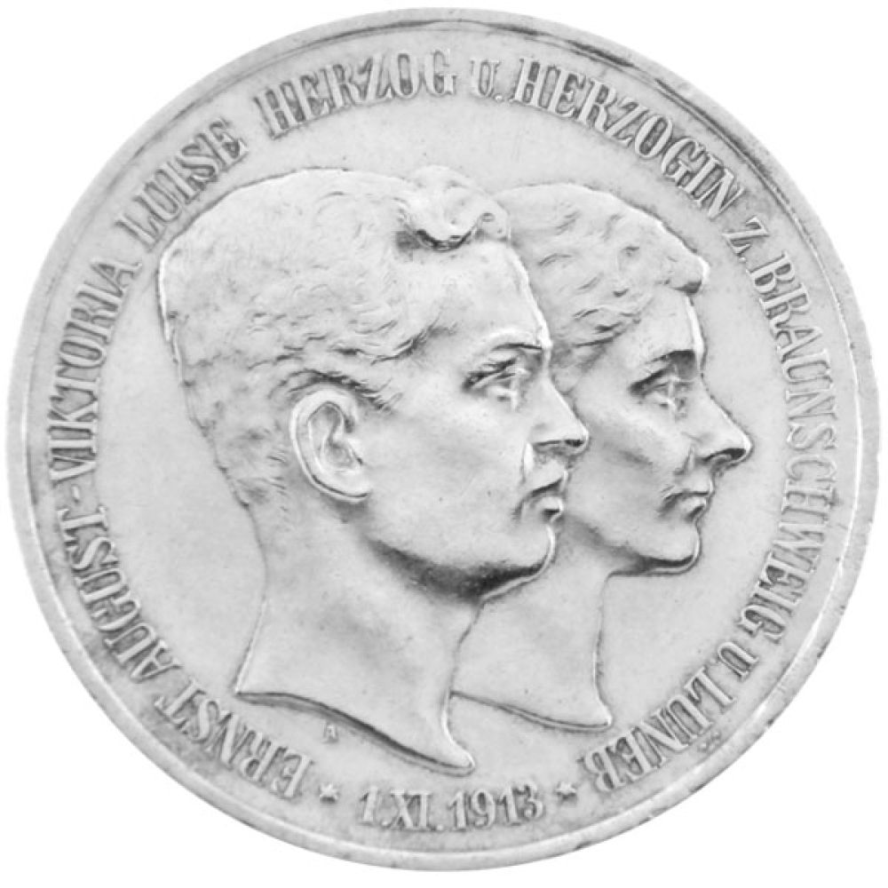 3 Mark Kaiserreich (Braunschweig) - Regierungsantritt / Hochzeit 1915 A - J.57