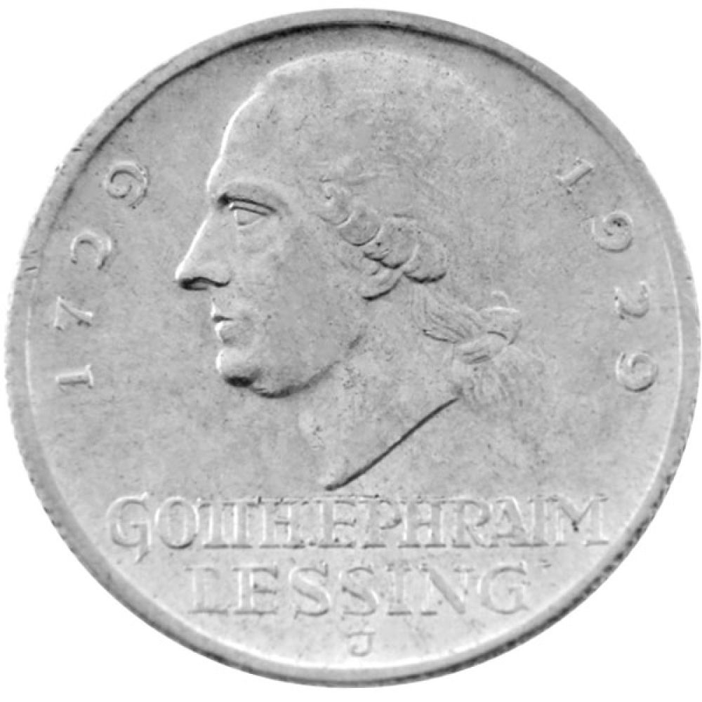 3 Reichsmark Weimarer Republik - Gotth. Ephraim Lessing 1929 A - J.335