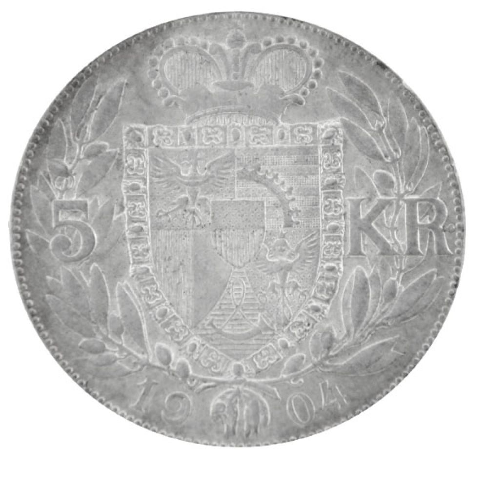5 Kronen Silbermünze - Liechtenstein - Fürst Johann II. 1904