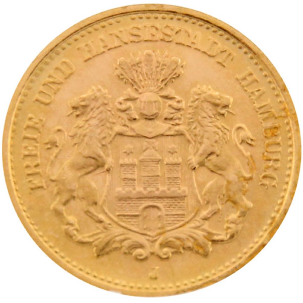 5 Mark Kaiserreich - Gold - Hamburg (J. 208)