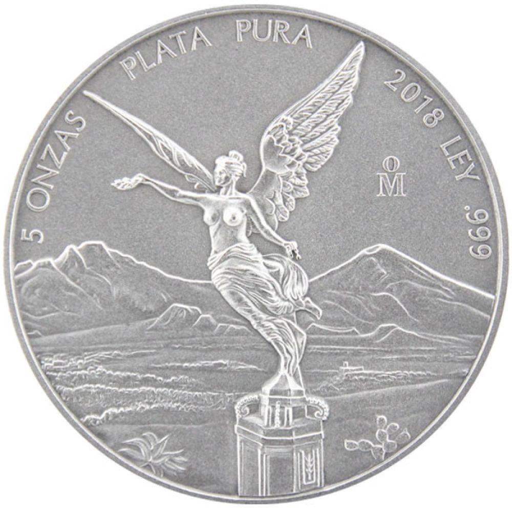 5 Oz Silber - Mexiko - Libertad 2018 - Antik finish