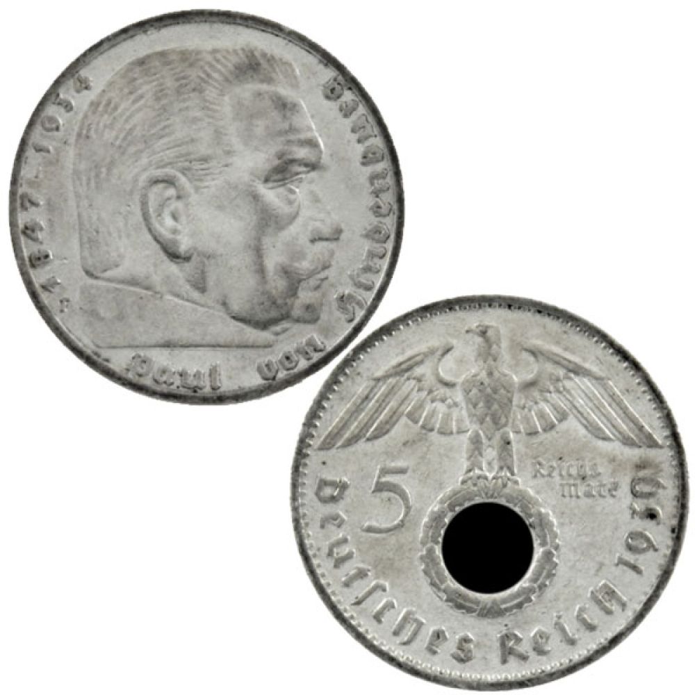 5 Reichsmark Silbermünze - Paul von Hindenburg (mit HK) J.367