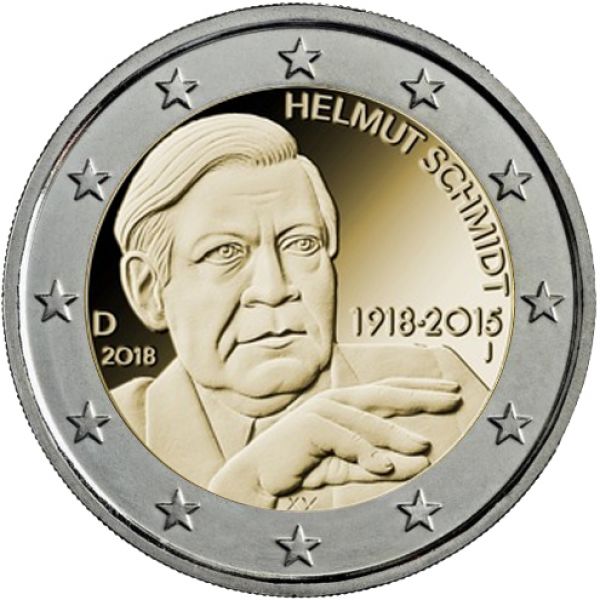 2 Euro Deutschland 2018 "Helmut Schmidt" - Welt der Numismatik