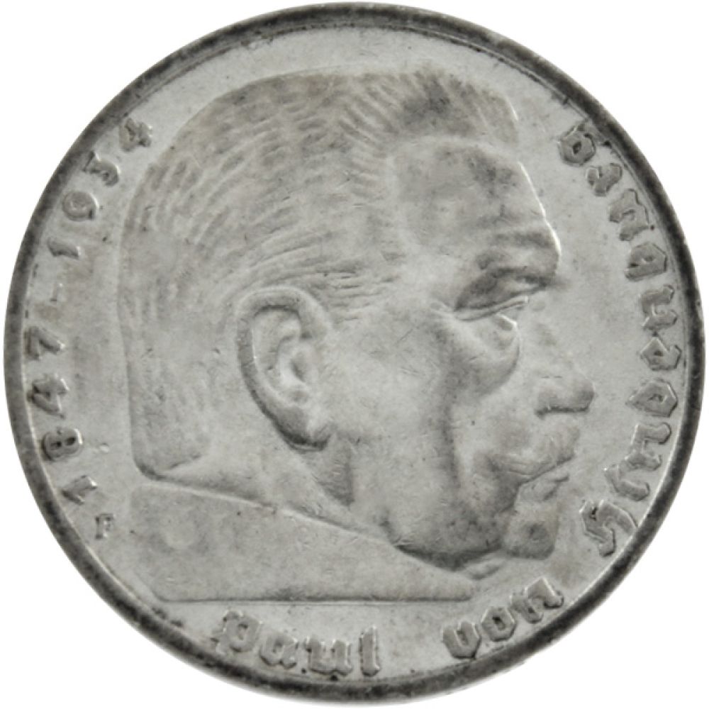 5 Reichsmark Silbermünze - Paul von Hindenburg J.360
