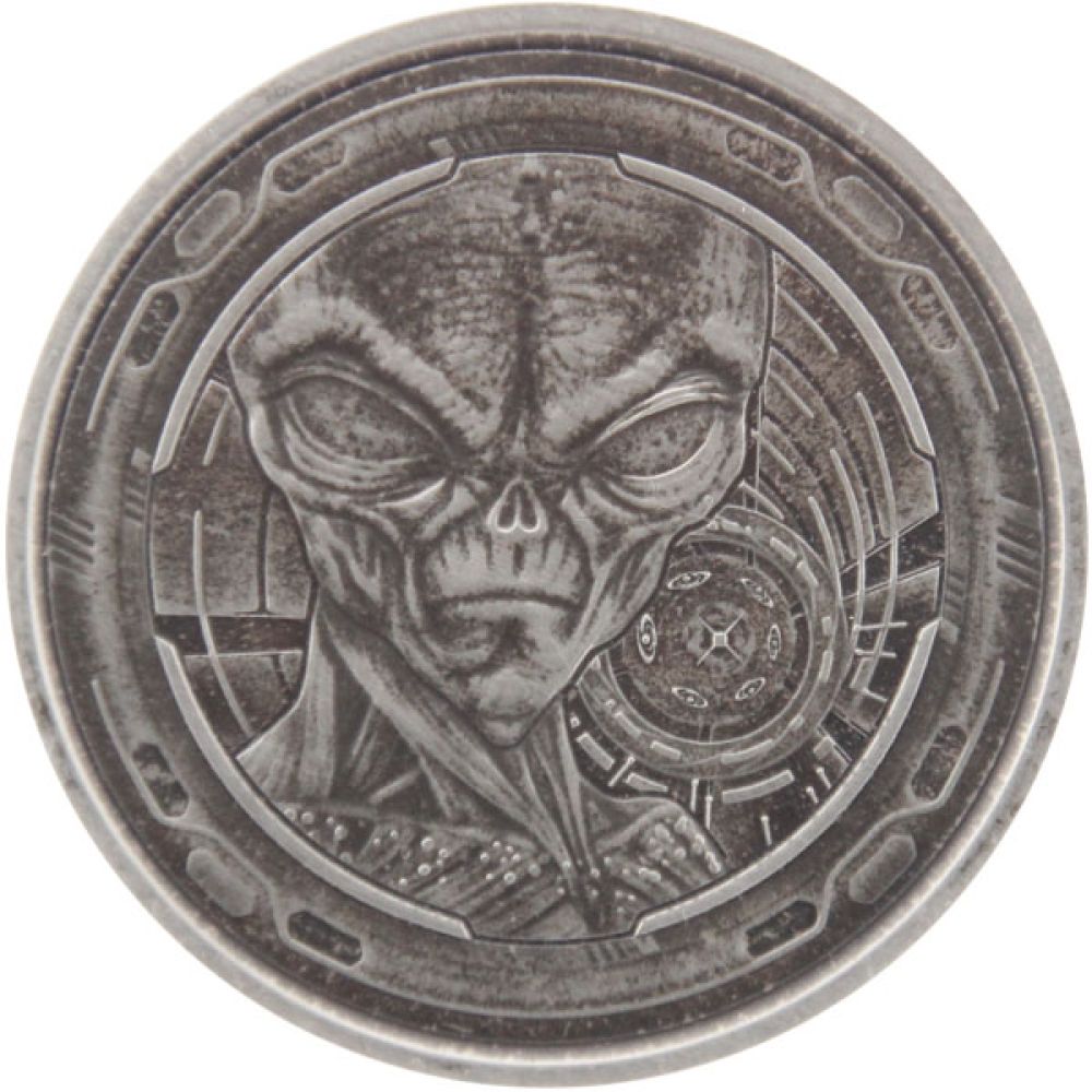 1 Oz Silber - Ghana - Alien 2022 - Antik finish
