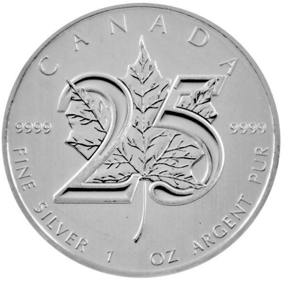 1 Oz Silber - Kanada 2013 - 25 Jahre Maple Leaf - Jubiläumsausgabe