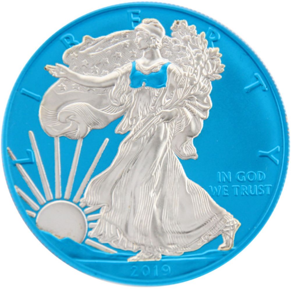 1 Oz Silber - USA - American Eagle 2019 - Space Blue