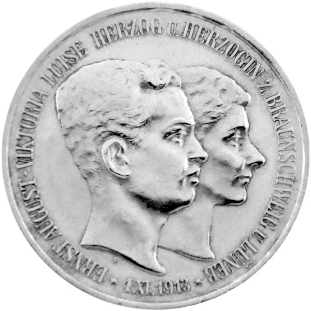 3 Mark Kaiserreich (Braunschweig) - Regierungsantritt / Hochzeit 1915 A - J.57