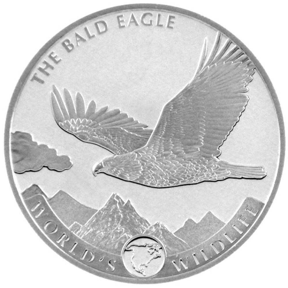 1 Oz Silber - Kongo - Worlds Wildlife - Bald Eagle 2021
