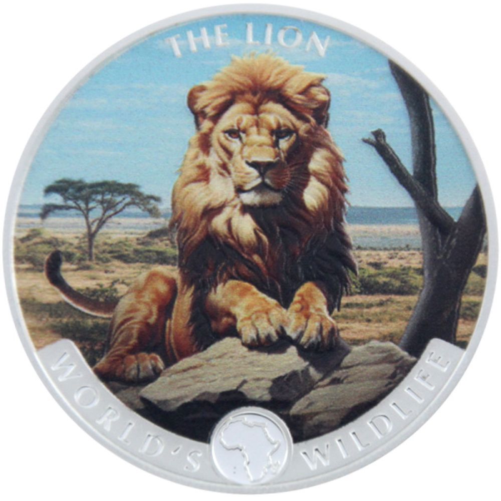 1 Oz Silber - Kongo - Worlds Wildlife: Löwe 2025 - coloriert