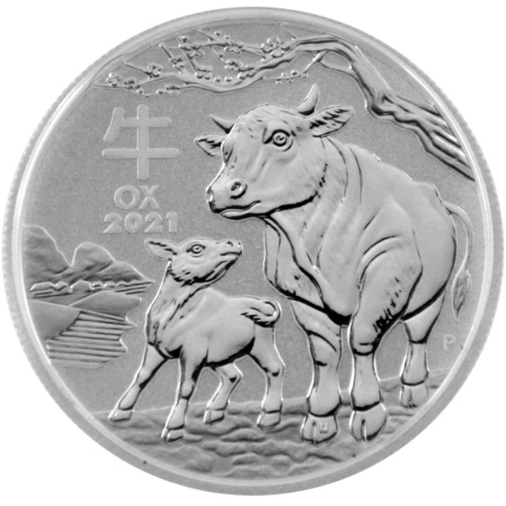 2 Oz Silber - Australien - Lunar III. - Ochse 2021