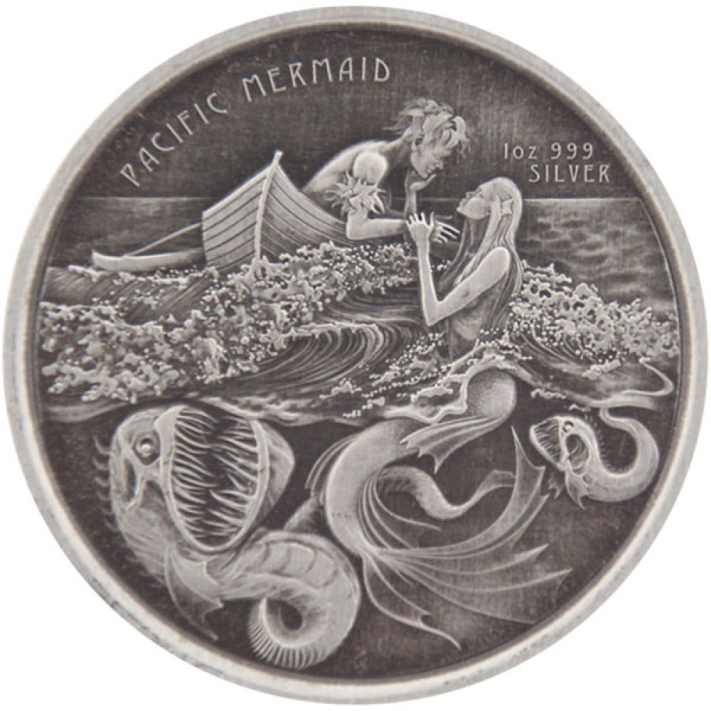 1 Oz Silber - Samoa - Mermaid / Meerjungfrau 2021 - Antik finish